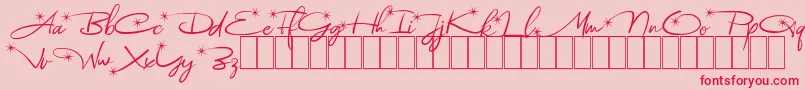 Astoria Demo-Schriftart – Rote Schriften auf rosa Hintergrund