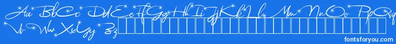 Astoria Demo-fontti – valkoiset fontit sinisellä taustalla