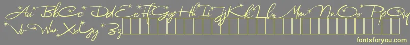 Astoria Demo-Schriftart – Gelbe Schriften auf grauem Hintergrund