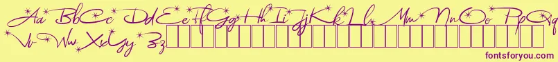 Astoria Demo Font – Purple Fonts on Yellow Background