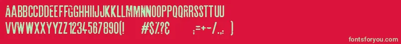 フォントAstounding news – 赤い背景に緑の文字