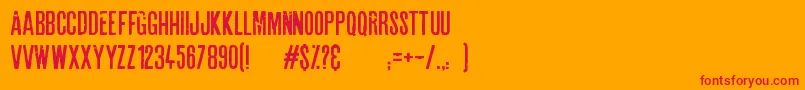 フォントAstounding news – オレンジの背景に赤い文字