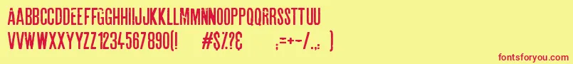 Astounding news Font – Red Fonts on Yellow Background