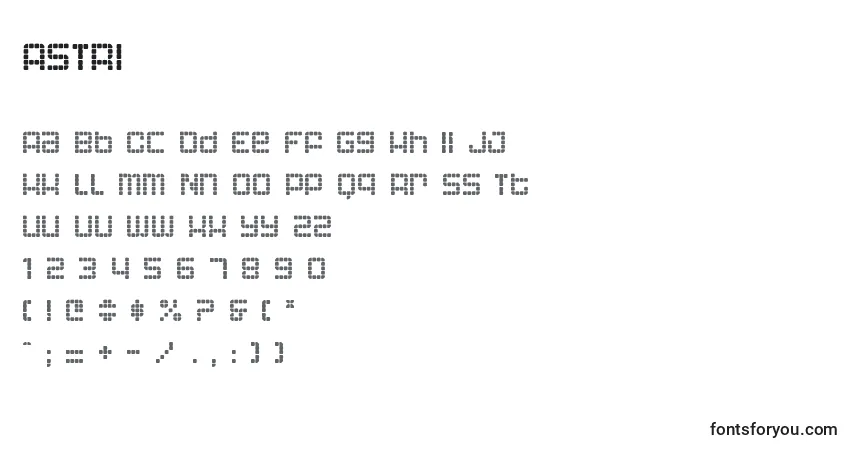 Шрифт ASTRI    (120136) – алфавит, цифры, специальные символы
