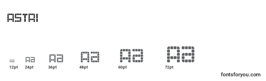 Размеры шрифта ASTRI    (120136)