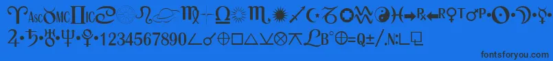 ASTRO Font – Black Fonts on Blue Background