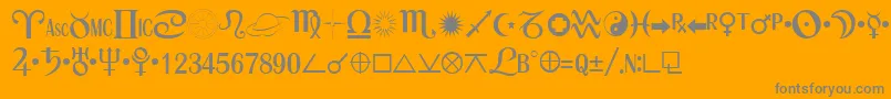 Weitere Informationen zur ASTRO-Schriftart ASTRO-Schriftart – Graue Schriften auf orangefarbenem Hintergrund