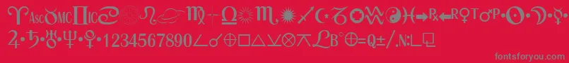 ASTRO Font – Gray Fonts on Red Background