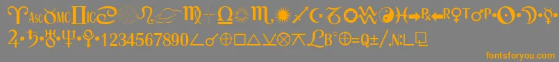 ASTRO-Schriftart – Orangefarbene Schriften auf grauem Hintergrund