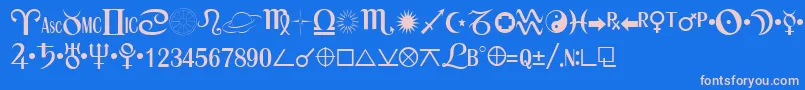 ASTRO Font – Pink Fonts on Blue Background