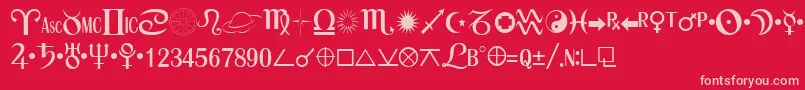 ASTRO Font – Pink Fonts on Red Background