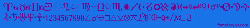 ASTRO Font – Purple Fonts on Blue Background