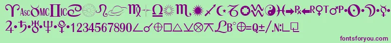 ASTRO Font – Purple Fonts on Green Background