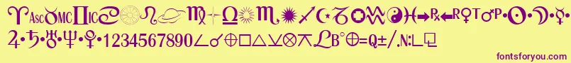 ASTRO Font – Purple Fonts on Yellow Background