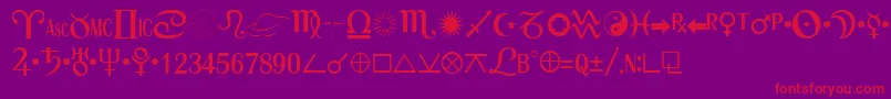 Więcej informacji o czcionce ASTRO Czcionka ASTRO – czerwone czcionki na fioletowym tle
