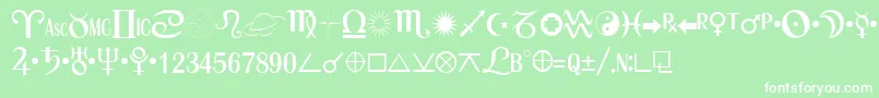 フォントASTRO – 緑の背景に白い文字