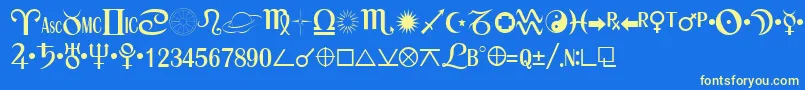 fuente ASTRO – Fuentes Amarillas Sobre Fondo Azul