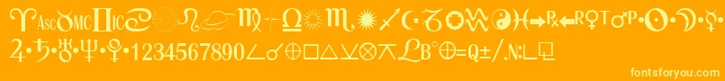 ASTRO Font – Yellow Fonts on Orange Background