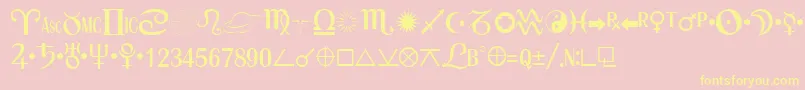 ASTRO Font – Yellow Fonts on Pink Background