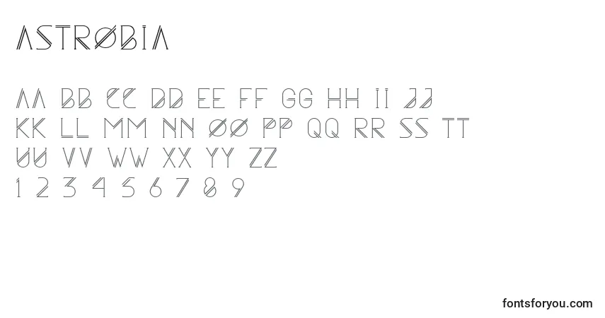 Czcionka Astrobia (120140) – alfabet, cyfry, specjalne znaki
