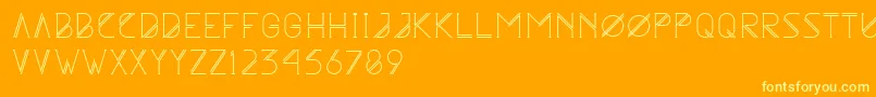 Więcej informacji o czcionce Astrobia Czcionka Astrobia – żółte czcionki na pomarańczowym tle