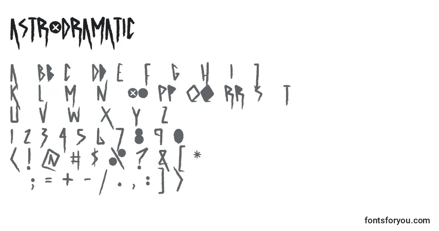 Czcionka ASTRODRAMATIC (120141) – alfabet, cyfry, specjalne znaki