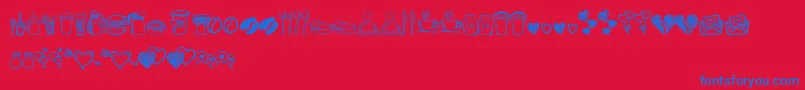 Astrokids Doodle-Schriftart – Blaue Schriften auf rotem Hintergrund