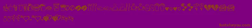 フォントAstrokids Doodle – 紫色の背景に茶色のフォント