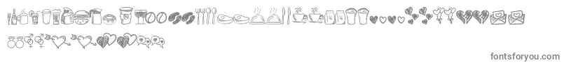Astrokids Doodle-fontti – harmaat kirjasimet valkoisella taustalla