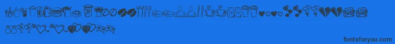 fuente Astrokids Doodle – Fuentes Negras Sobre Fondo Azul