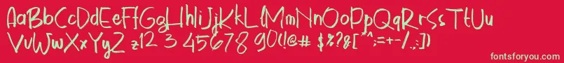 Astrokids Font – Green Fonts on Red Background