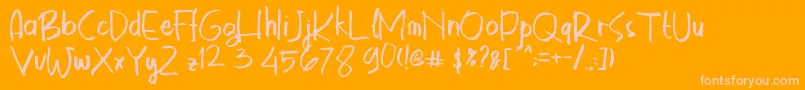 Astrokids-Schriftart – Rosa Schriften auf orangefarbenem Hintergrund