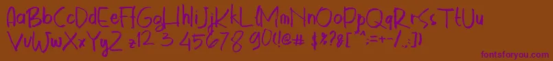 Astrokids Font – Purple Fonts on Brown Background