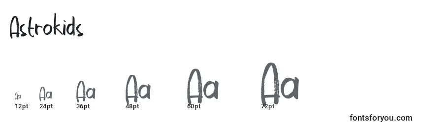 Größen der Schriftart Astrokids