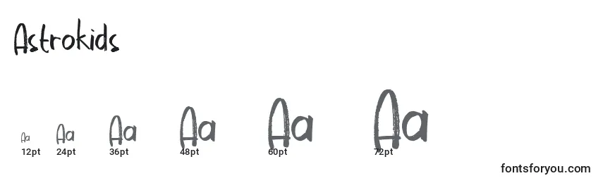 Größen der Schriftart Astrokids (120145)