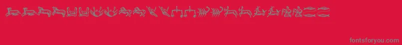 Astrologicus-Schriftart – Graue Schriften auf rotem Hintergrund