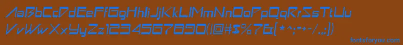 astron boy italic Font – Blue Fonts on Brown Background
