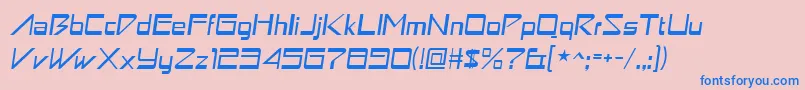 astron boy italic Font – Blue Fonts on Pink Background
