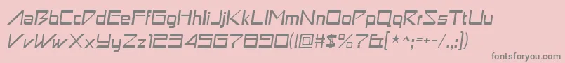 astron boy italic-fontti – harmaat kirjasimet vaaleanpunaisella taustalla
