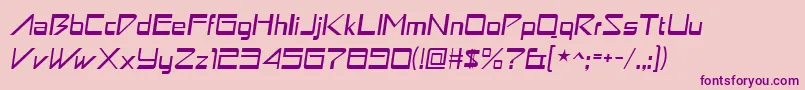 astron boy italic-fontti – violetit fontit vaaleanpunaisella taustalla