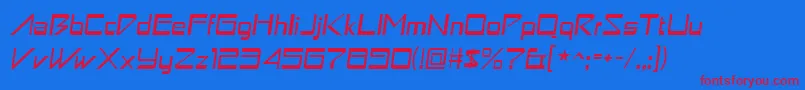 astron boy italic Font – Red Fonts on Blue Background