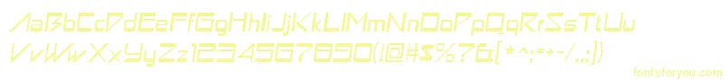 astron boy italic-Schriftart – Gelbe Schriften auf weißem Hintergrund