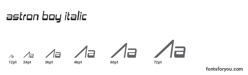 Astron boy italic Font Sizes