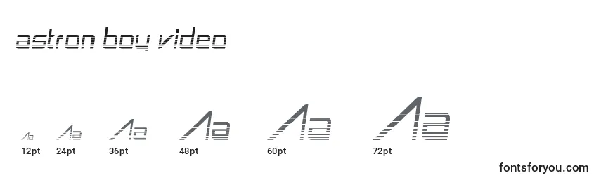 Größen der Schriftart Astron boy video (120149)