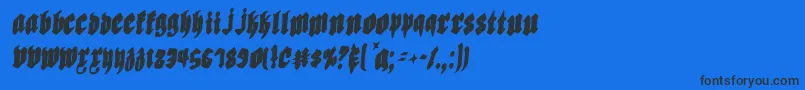 フォントBiergartenric – 黒い文字の青い背景