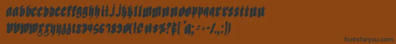 Biergartenric-Schriftart – Schwarze Schriften auf braunem Hintergrund