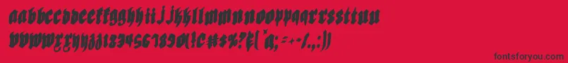 フォントBiergartenric – 赤い背景に黒い文字