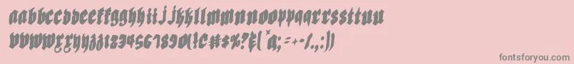 フォントBiergartenric – ピンクの背景に灰色の文字