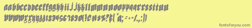 フォントBiergartenric – 黄色の背景に灰色の文字