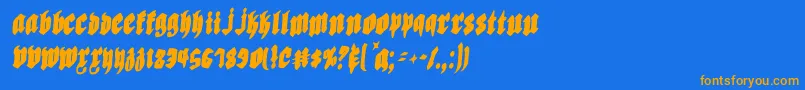 Biergartenric Font – Orange Fonts on Blue Background